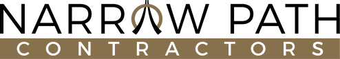 logo A logo featuring a minimalist horseshoe above the word "CONTRACTORS" in capital letters. The text and graphic are in a brown color on a transparent background.